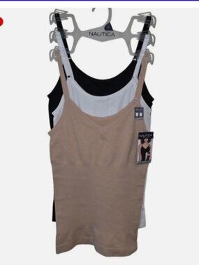 Nautica Shaping Reversible 3pk Camis Shapwear Long Camisoles NWT Sz M